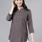 Women Taupe Printed Tunic