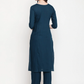 Women Teal Blue Kurta Set