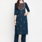 Women Teal Blue Kurta Set