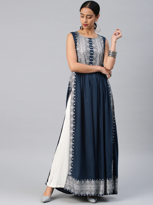 Women Teal Blue A-Line Kurta