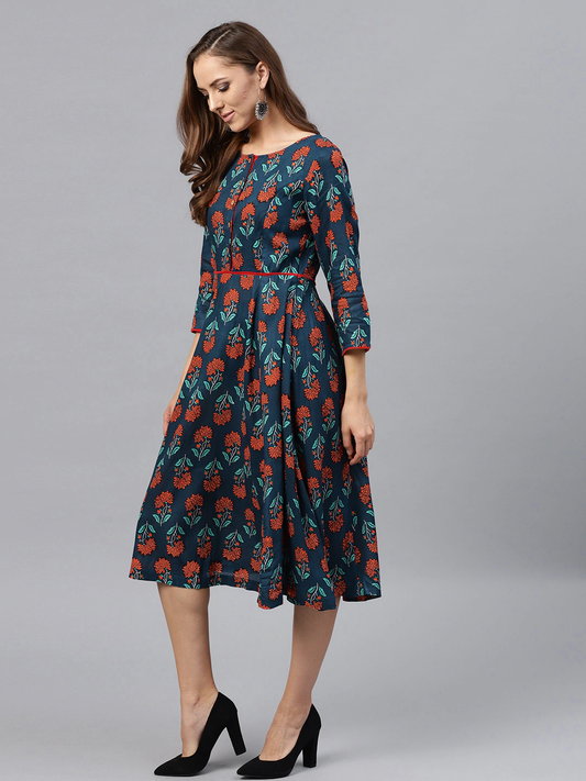 Women Printed Fit & Flare Dress