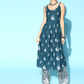 Women Teal Blue Motifs Print Kurta