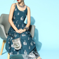 Women Teal Blue Motifs Print Kurta