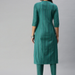 Women Teal Green Pure Cotton Kurta Set