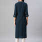Women Teal & Off-White Kurta Set