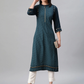 Women Teal & Off-White Kurta Set