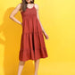 Women Tiered Red Dress