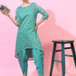 Women Turquoise Kurti Dhoti set