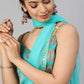Women Turquoise Silk Blend Kurat Set