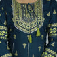 Women Viscose Rayon Green Anarkali  Kurta set