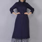 Women Viscose Rayon Blue Kurta set with Palazzo pants