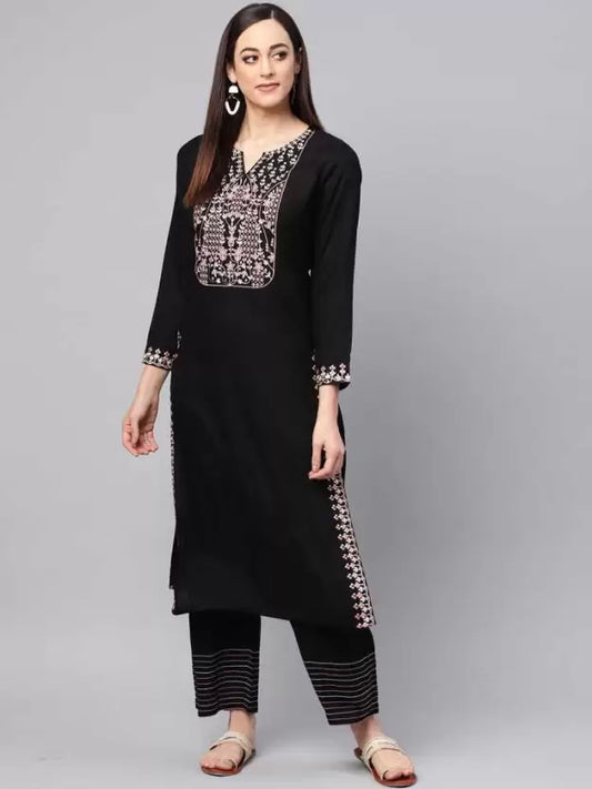 Women Viscose Rayon Kurta and Pant Set