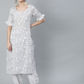 Women White Ethnic Motifs Kurta Set