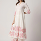 Women White Floral Printed Kurta with Palazzos