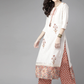 Women White Floral Printed Pure Cotton Kurta Set