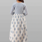 Women White Floral Printed Pure Cotton Kurta Set