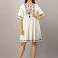 Women White Embroidered Dress