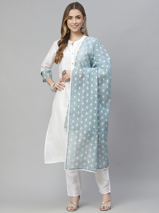 Women White Regular Kurta Set