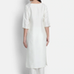 Women White Solid Kurta Set