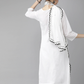 Women White & Black Embroidered Kurta Set