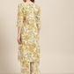 Women White & Mustard Yellow Kurta Set