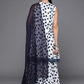 Women White & Navy Blue Kurta, Sharara & Dupatta Set