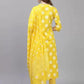 Women Yellow Cotton Kurta set with pants with Dupatta
