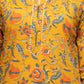 Women Yellow Floral Printed Cotton Kurta Set