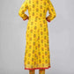 Women Yellow Viscose Rayon Anarkali Kurta set
