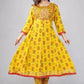 Women Yellow Viscose Rayon Anarkali Kurta set