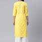 Women Yellow & Green Pure Cotton Kurta Set