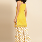 Women Yellow & Off-White Kurta with Sharara
