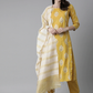 Women Yellow & Silver-Toned Cotton Kurta Set