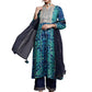 Women's Blue Bandhani Straight kurta Sets