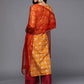 Women's Cotton Blend Embroidered Straight Kurta Set