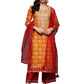 Women's Cotton Blend Embroidered Straight Kurta Set