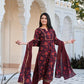 Women's Cotton Blend Printed Straight Kurta with Pant & Dupatta
