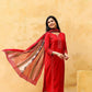 Women's Cotton Blend Solid Straight Kurta Pant with Dupatta Set