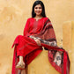 Women's Cotton Blend Solid Straight Kurta Pant with Dupatta Set