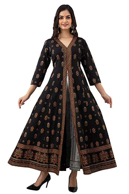 Women's Cotton Printed Anarkali Kurta Set