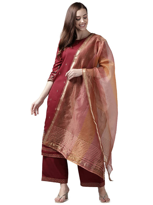Women's Ethnic Motifs Printed Cotton Blend Kurta Set