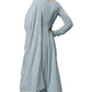 Women's Grey Poly Georgette Solid Kurta Set