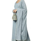 Women's Grey Poly Georgette Solid Kurta Set