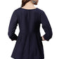 Women's Navy Blue Cotton Flex Top