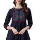 Women's Navy Blue Cotton Flex Top