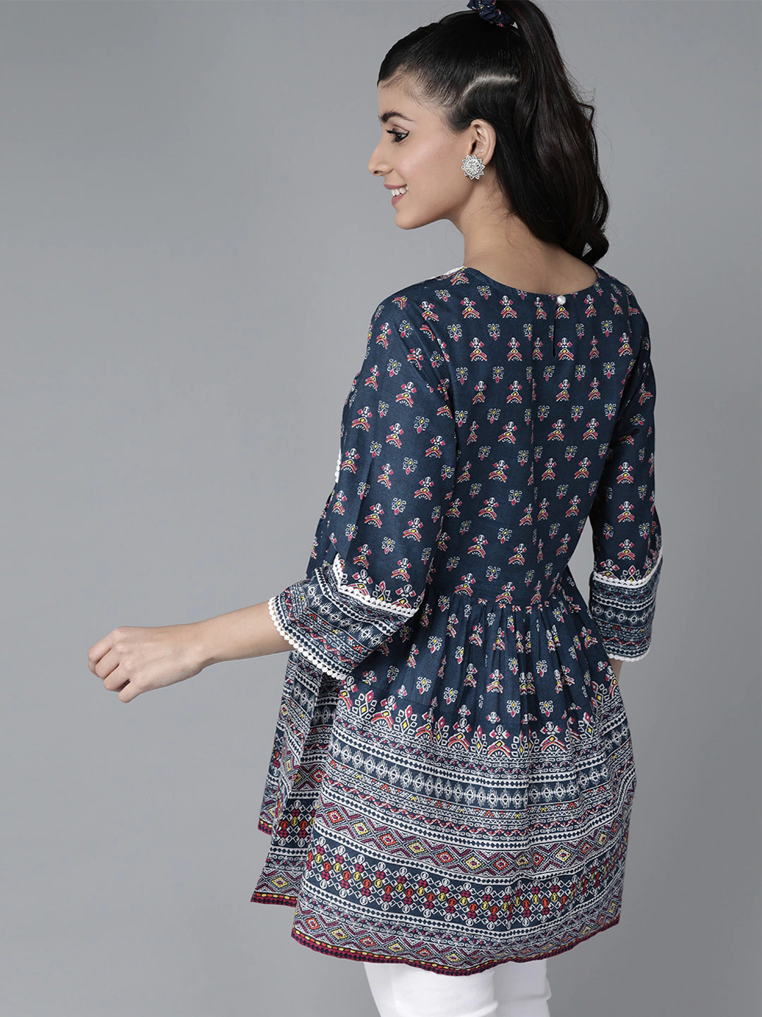 Women's Navy Blue Cotton Tunic