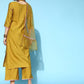 Women's Net Floral Embroidered Straight Kurta Palazzo with Dupatta Set