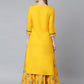 Women's Rayon Solid Kurta With Printed Skirt Set