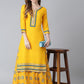 Women's Rayon Solid Kurta With Printed Skirt Set