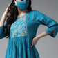 Womens Blue Polka Printed Top
